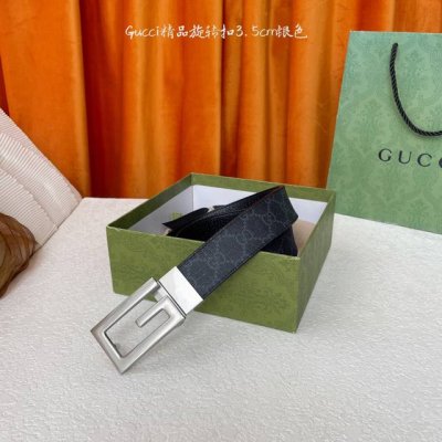 特 Gucci经典Pvc印花腰带，底部为黑色猪皮纹，搭配专柜精品旋转扣，两面可用，宽3.5Cm
