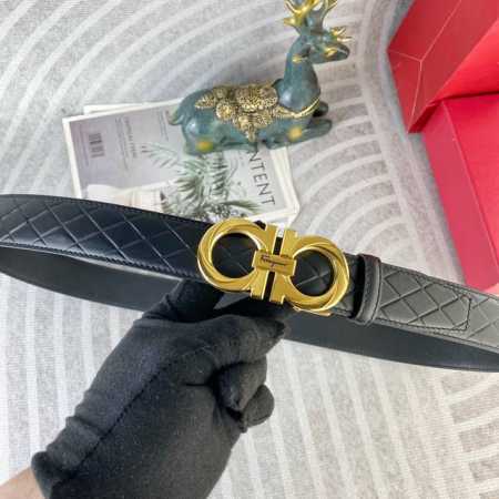 菲拉格慕 特种皮腰带自动带系列 ，原厂五金精品不锈钢扣，手感柔软舒适 宽3.5Cm。 - 点击图像关闭