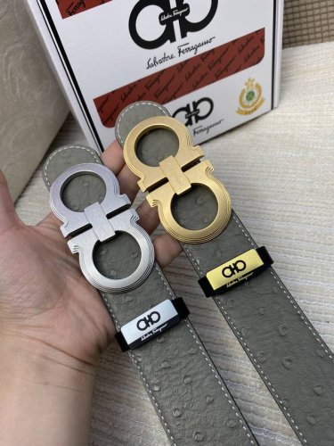 品名：菲拉格幕 原单皮带 材质：原单牛皮腰带 百分百头层牛皮腰带保证真皮，24K纯钢扣，专柜原单品质、做工精细，时尚大牌，送人自用首选 包装： 请认准如图专柜包