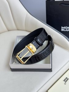 Montblanc万宝龙 宽3.5Cm 采用头层牛皮 精品针式扣头 自由裁剪商务休闲