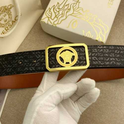 范思哲 特种皮腰带系列 ，原厂五金精品不锈钢扣，手感柔软舒适 宽3.8Cm。