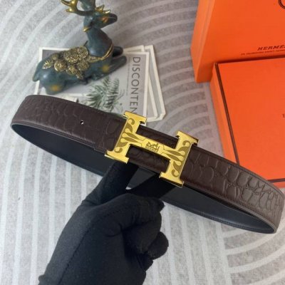 爱马仕 特种皮腰带系列 ，原厂五金精品不锈钢扣，手感柔软舒适 宽3.8Cm。
