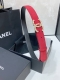 特 P190 Chanel 24C 水钻Logo搭扣 黄铜金属扣 磨砂牛皮 手感柔软 细腻 3.0Cm