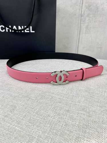 特 宽度3.0Cm Chanel 香奈儿 女士腰带皮带新款柔软的进口小牛皮金 银压砂面金属钢扣。