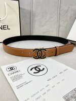 特 宽度3.0Cm Chanel 香奈儿 进口柔软小牛皮 金 银色金属磨胶钢扣。