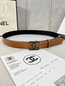 特 宽度3.0Cm Chanel 香奈儿 进口柔软小牛皮 金 银色金属磨胶钢扣。