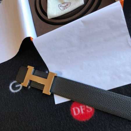 原单品质 Hermes爱马仕H四角焊点亮光金色 钯扣，进口Togo皮小牛皮内衬，欣赏享用完美的设计和优质的皮料精细工艺，不容错过的产品。38Mm 6524290 - 点击图像关闭
