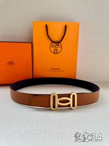 HermèS 爱马仕皮带 原单品质 单面荔枝纹 34Mm宽 双面可用 配官网H扣