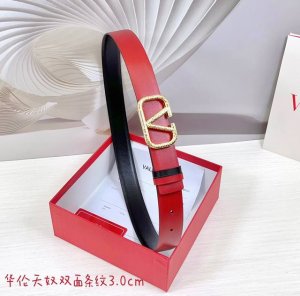 3.0Cm 华伦天奴双面条纹腰带 双面头层牛皮皮料 长度 .75.80.85.90.95.100.105.欧 铜五金扣原版开模定制庆祝]