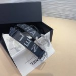 香奈儿 黄铜Logo扣 小牛皮 银色金属 3.0Cm精品 弹力十足 百搭 优雅.65一85码