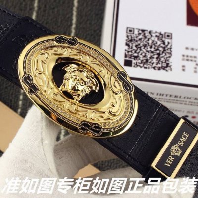 品名：范思哲.Versace原单 型号：认准如图专柜包装，赠送打孔器 材料：百分百头层牛皮保证真皮。美人头，24K钢扣，复古雕花工艺专柜同等质量， 送人自用首选