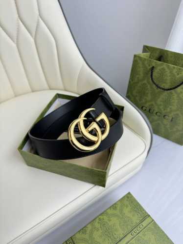 特 Gucci，原厂精密电渡扣头，意大利原厂皮，宽4.0Cm，代购级