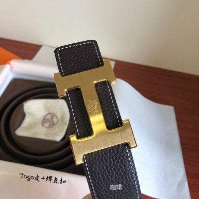 Hermes原单品质经典男款腰带专柜Togo皮搭配精钢马拉车焊点扣38毫米，实用与美观兼并。6524290