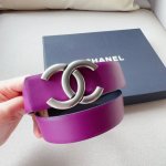 特 香奈儿 饰面logo扣 黄铜金属 双面小牛皮腰带 ！ 3.0Cm 一带两用款式 、经典百搭