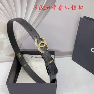 3.0Cm香奈儿腰带，双面头层牛皮，长度：.75.80.85.90.95.100.欧，满钻五金铜扣原版开模定制庆祝]