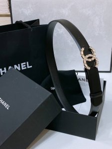 特 P190 Chanel 24C 水钻Logo搭扣 黄铜金属扣 进口胎牛皮 手感柔软 细腻 3.0Cm