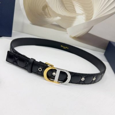 3.0Cm 迪奥羊皮腰带，羊皮皮料，长度：.75.80.85.90.95.100欧，双色五金铜扣原版开模定制庆祝]