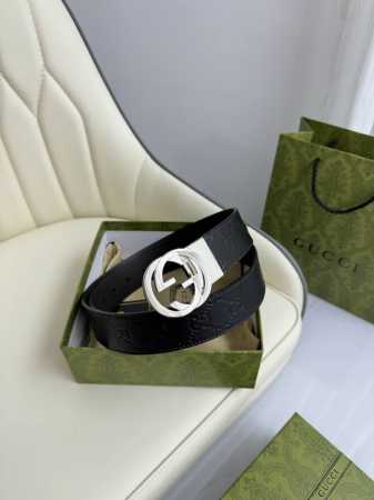 特 Gucci，原厂精密电渡扣头，意大利原厂皮，宽3.7Cm，代购级。 - 点击图像关闭