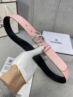 宽度3.0Cm Chanel 香奈儿 细纹牛皮金 银 枪 色金属钢扣。