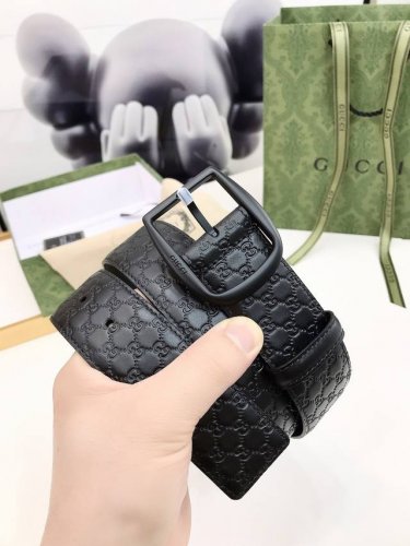 特 Gucci.古驰 全套包装 旋转扣 3.8Cm进口小牛皮压花, 专柜正品1:1完美复刻. 原版底皮, 采用热压印技术的Gucci Signature皮革精制