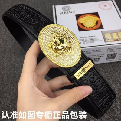 品牌：Versace.范思哲镶钻 型号：原单！请认准如图专柜包装 等级：意大利进口百分百头层牛皮，范思哲.Versace，世界著名奢侈品品牌，美人头经典之作，进