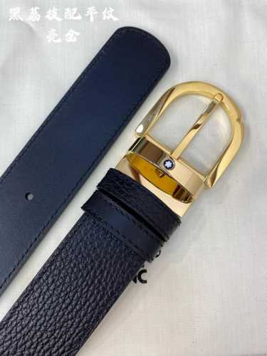 特 Montblanc万宝龙 宽3.5cm 采用头层牛皮 精品针式扣头 自由裁剪商务休闲皮带