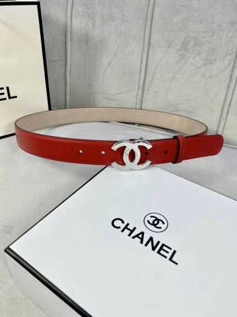 宽度3.0cm Chanel 香奈儿 特级进口小牛皮内衬原版磨砂底，饰有金 银色花纹金属logo花纹钢扣。 - 点击图像关闭
