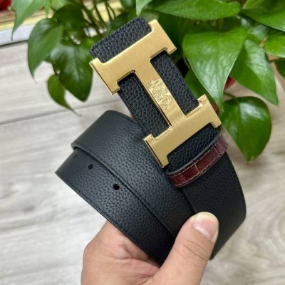 Hermes.爱马仕 男士真皮腰带 宽度3.8Cm 原版带身 配搭精品钢扣 可双面使用 触感厚实
