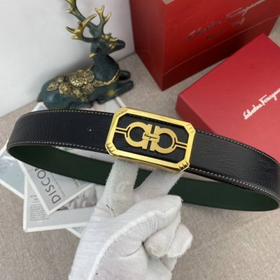 菲拉格慕 特种皮腰带系列 原厂五金精品不锈钢扣 手感柔软舒适 宽3.8Cm