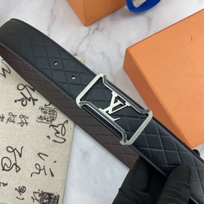 Lv 男士花皮腰带38Mm 双面进口皮可双面使用 专柜走线 搭配新款扣