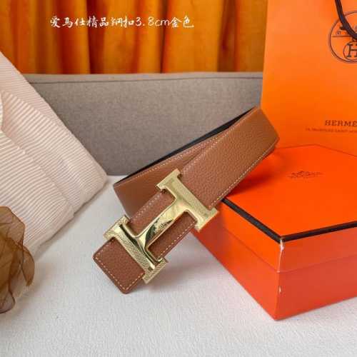 特 爱马仕，宽3.8Cm进口原版皮带身，双面可两面用，精品电镀五金 ！