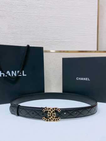 Chanel经典双C皮带腰带 Logo扣搭配进口小牛羊皮带身，质感满分，简直身春日里的点睛之笔，皮带直径3.0Cm - 点击图像关闭