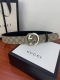 宽度4.0 Cm Gucci Supreme高级人造帆布腰带配以Interlocking G嵌入本色帆布带钢扣 黑色 咖啡色Gg Supreme高级人造帆布，配
