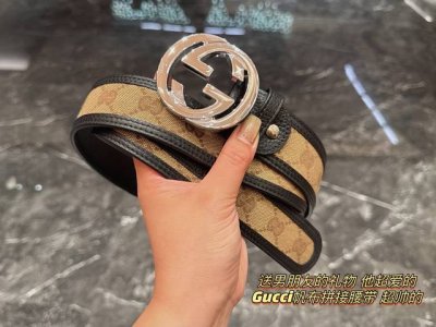 首选古奇最新款帆布搭配头层牛皮经典花纹 火爆全网 好货上手就知超级时尚款式，让你走到哪里都是焦点 。设计独特，穿戴更舒适大气，品质非常好，高端客户入手。 宽度3