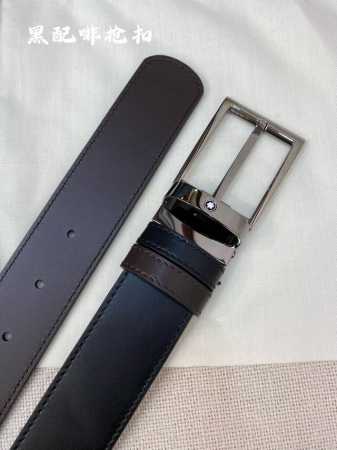 Montblanc万宝龙 宽3.5Cm 采用头层牛皮 精品针式扣头 自由裁剪商务休闲皮带 - 点击图像关闭