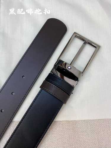 Montblanc万宝龙 宽3.5Cm 采用头层牛皮 精品针式扣头 自由裁剪商务休闲皮带