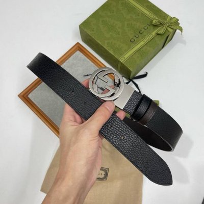 特 Gucci 古奇官网经典 正品规格 3.8Cm原版品质头层小牛皮压花 进口头层底 双g抛光旋转亮面扣