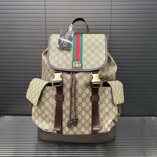 Gucci 古奇 印花双G 双肩包 背包 书包 男女通用 实物拍摄 原厂原版面料 配送防尘布袋 34 X 42 Cm。