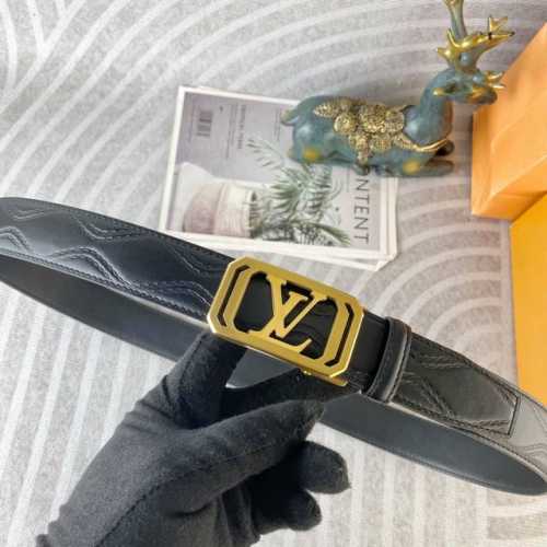 Lv 特种皮腰带自动带系列 ，原厂五金精品不锈钢扣，手感柔软舒适 宽3.5Cm。