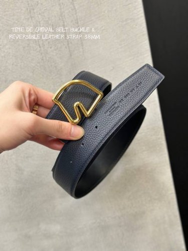 特 原厂荔枝 新扣 Tete De Cheval Belt Buckle & Reversible Leather Strap 38Mm