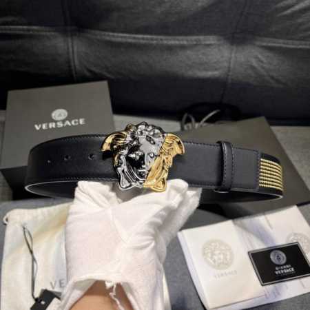 范思哲 ，宽4.0Cm， 原单货，专柜同款、实拍图，带身采用原厂进口原版皮镶满纯铜柳丁，.牛皮，结合精致的美人图扣头，时尚与美的聚焦，触碰手感舒适，有质感，清晰 - 点击图像关闭
