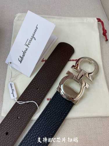 特 Ferragamo.菲拉格慕 全套包装 支持Nfc扫码 宽度3.5Cm 高级定制款男士皮带 双面进口牛皮 可双面使用 自行选择搭配 真材实料 很有质感 时尚