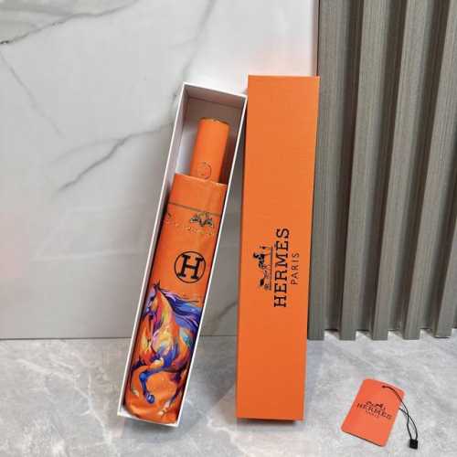 Hermes 爱马仕 幻彩 夏季新款 全自动折叠晴雨伞 黑色涂层防晒有效阻隔紫外线99%，Upf 50 所以能起到伞下体感降温的效果！ 有效隔热，高效防晒 一把