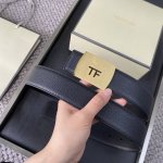 Tom Ford 汤姆福特。新品高端双面小牛皮，简约商务男士腰带，4.0Cm宽，双面使用，配原版包装