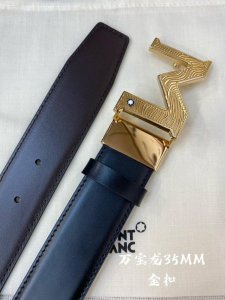 montblanc万宝龙 宽3.5Cm 采用头层牛皮 精品针式扣头 自由裁剪商务休闲皮带