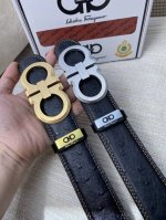 品名：菲拉格幕 原单皮带 材质：原单牛皮腰带 百分百头层牛皮腰带保证真皮，24K纯钢扣，专柜原单品质、做工精细，时尚大牌，送人自用首选 包装： 请认准如图专柜包