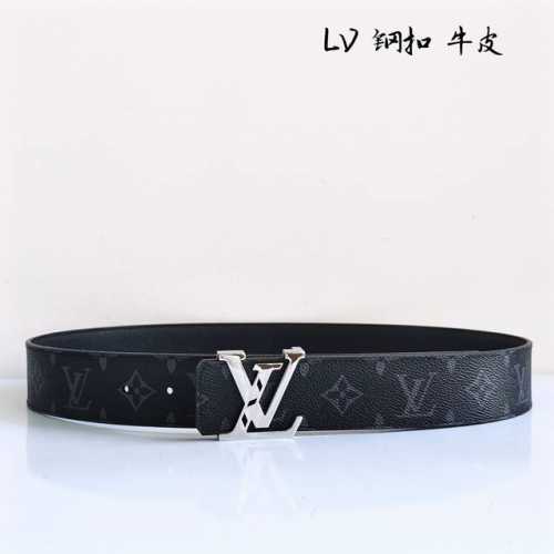 特 Lv[正] 男士腰带宽度4.0 进口双面牛皮 简单大方 佩戴效果非常不错 送礼自用最佳推荐