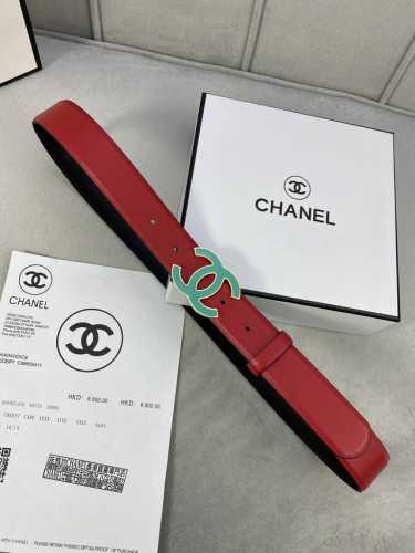 宽度3.0Cm Chanel 香奈儿 进口柔软小牛皮搭配金 银色金属磨胶钢扣。