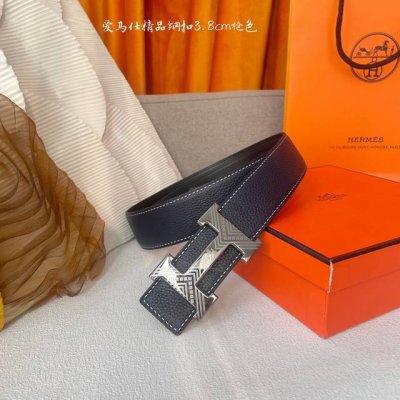 爱马仕 Hermes 原单爱马仕，宽3.8Cm进口原版皮带身，双面可两面用，精品电镀五金 ！