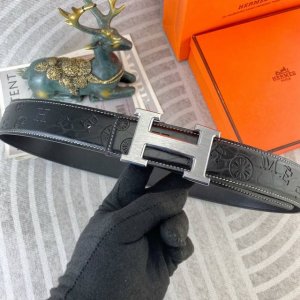 爱马仕 特种皮腰带系列 原厂五金精品不锈钢扣 手感柔软舒适 宽3.8Cm